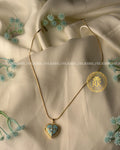 Blue Heart Locket Chain
