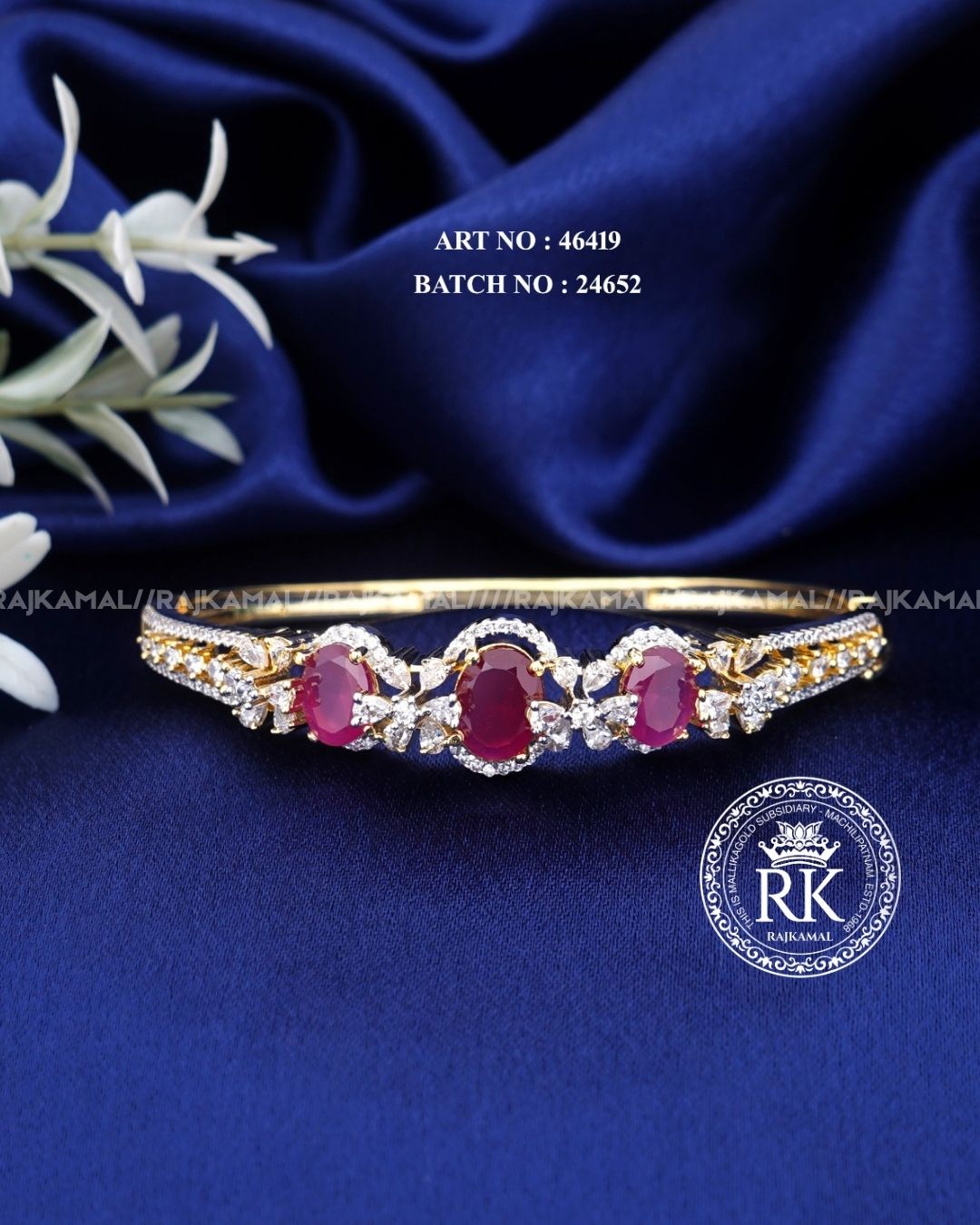 Premium Gold Plated Stoned Kada