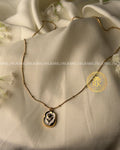 Gold Tulip on White Marble