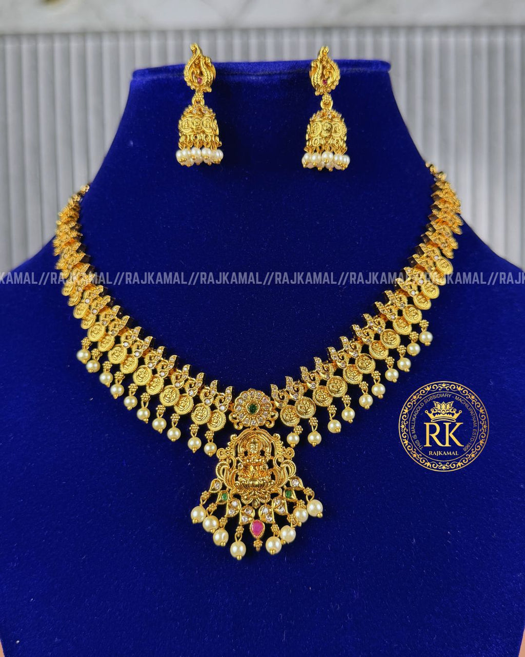 Lakshmi Devi Pearl Necklace Set