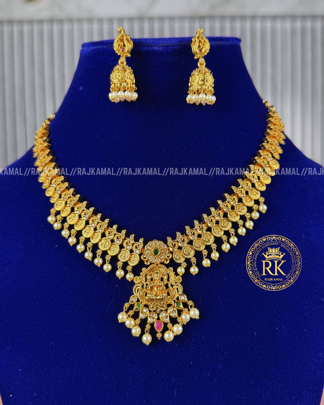 Lakshmi Devi Pearl Necklace Set