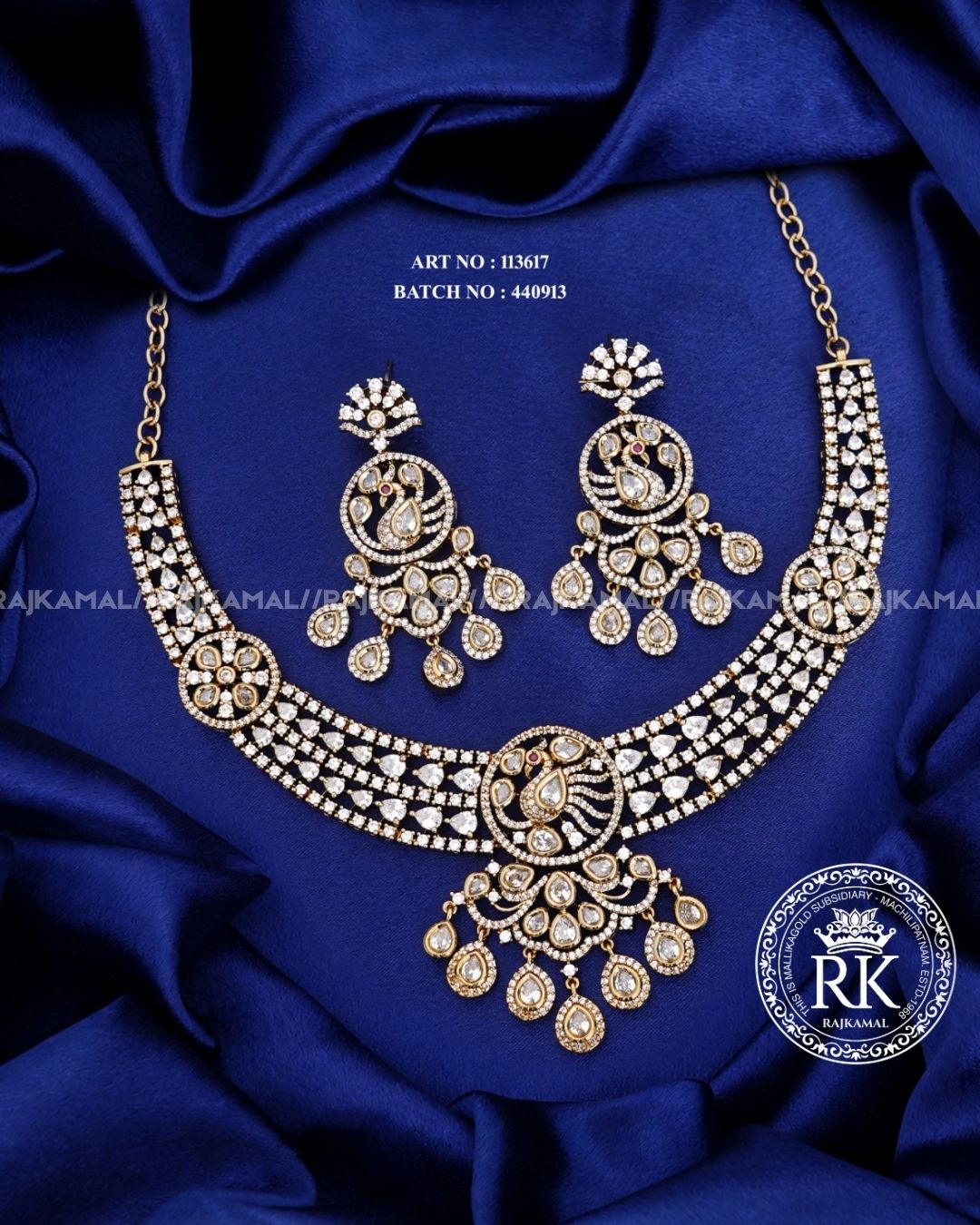 Premium Gold Plated Diamond Cut Necklace Set