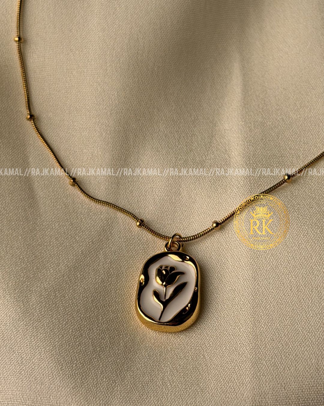 Gold Tulip on White Marble