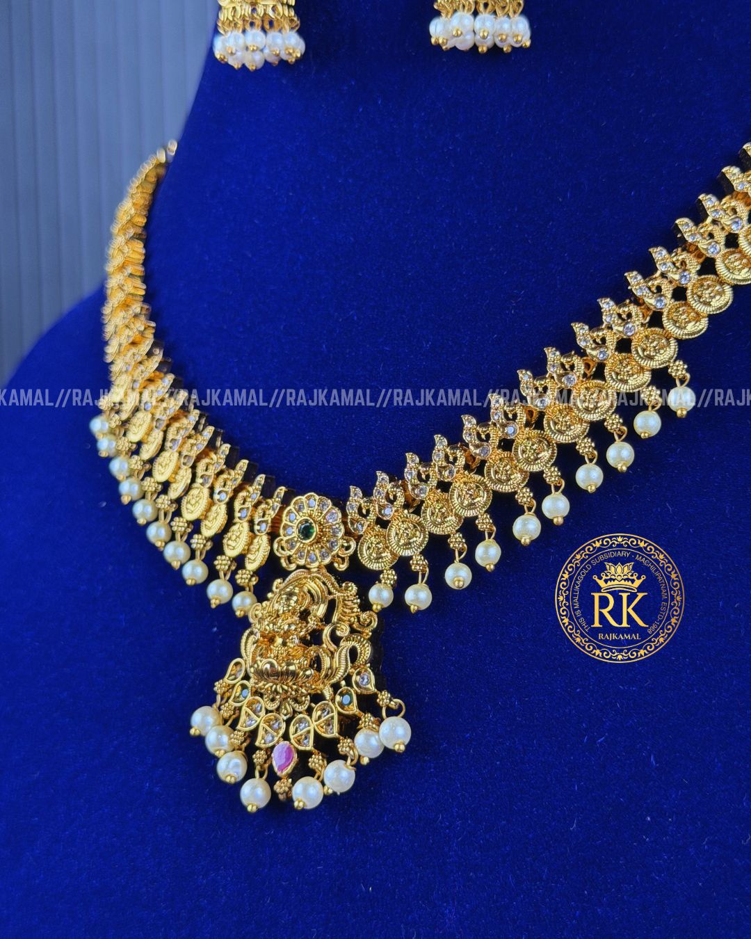 Lakshmi Devi Pearl Necklace Set