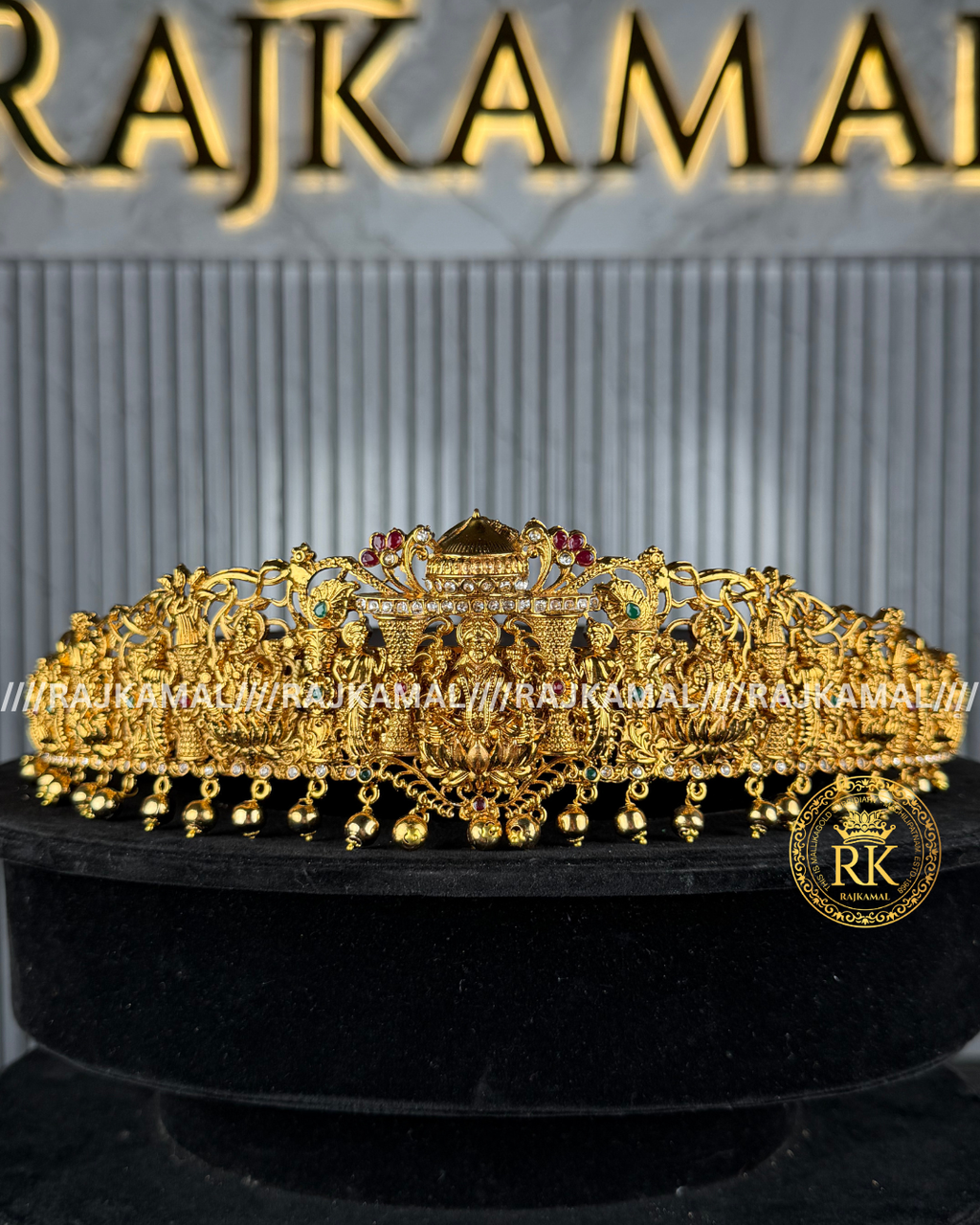 Premium Lakshmi Devi Vaddanam - Gold Beads