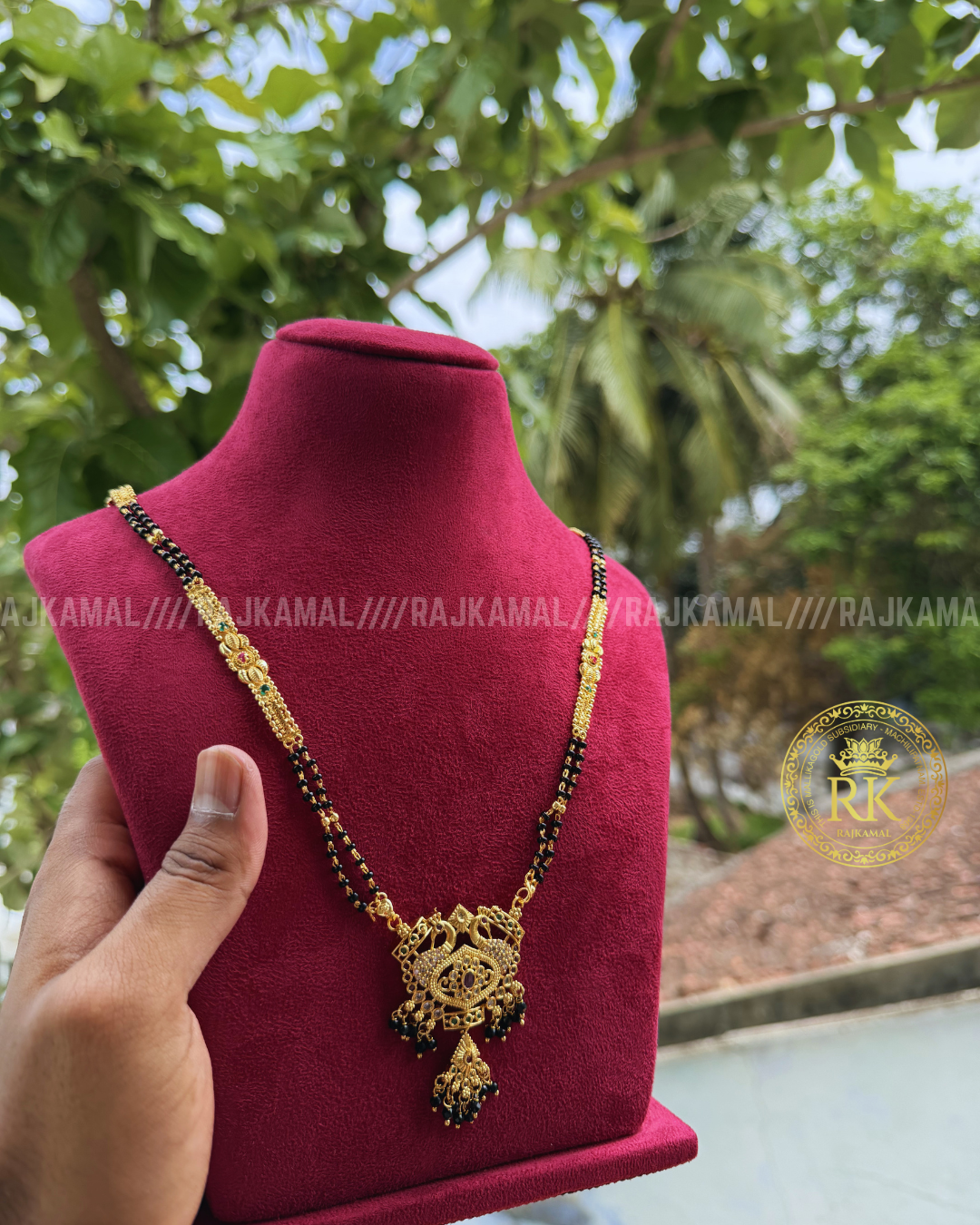 Pendant  Black Beads Necklace