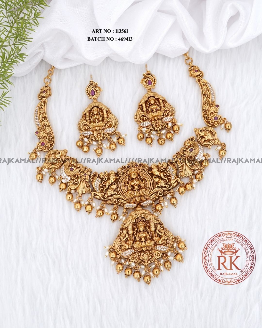 Premium Lakshmi Devi Necklace Set