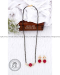 Black Beads Chain with Earrings